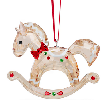 SWAROVSKI HOLIDAY CHEERS GINGERBREAD ROCKING HORSE ORNAMENT