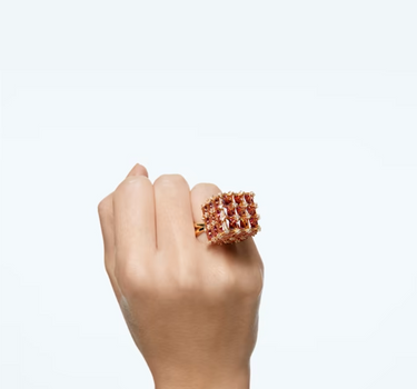 SWAROVSKI CURIOSA COCKTAIL RING IN ORANGE