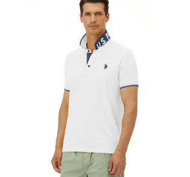 US POLO MEN COTTON JERSEY POLO SHIRT WITH LOGO AND NUMBER