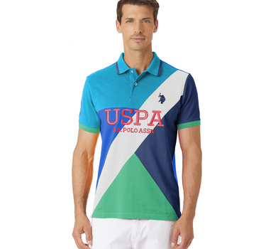 US POLO MENS MULTICOLOR SHORT-SLEEVED POLO SHIRT WITH USPA EMBROIDERY