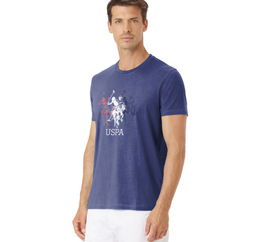 US POLO MENS SHORT-SLEEVED T-SHIRT WITH CENTER PRINT