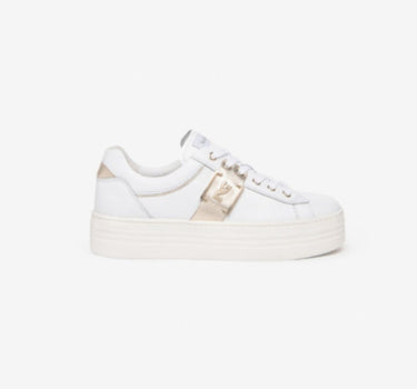 NERO GIARDANI LEATHER GOLD DETAIL TRAINERS