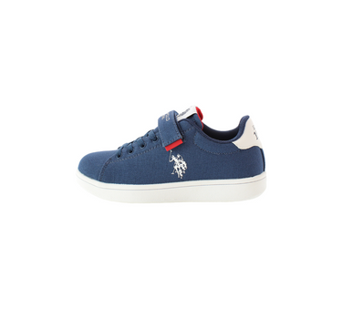US POLO KIDS CANVAS FOOTWEAR WITH ELASTIC LACE AND VELCRO CLOSURE