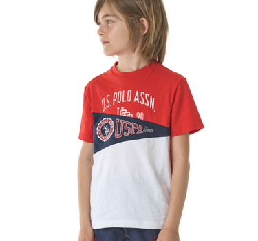US POLO TRICOLOR SHORT-SLEEVED T-SHIRT WITH PRINT