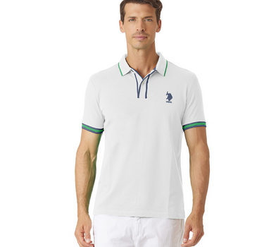 US POLO MENS SHORT-SLEEVED POLO SHIRT WITH COLOR DETAILS