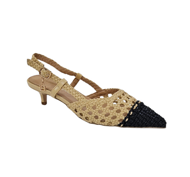 LAURA BIAGIOTTI WOMEN RAFFIA POINTED TOE SLINGBACKS