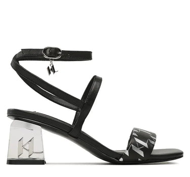 KARL LAGERFELD ICE BLOK HEELS  IN SILVER